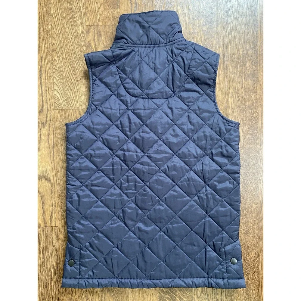 Barbour Liddesdale Kids Insulated Quilted Snap Gilet Vest Size M 8/9 Navy Blue